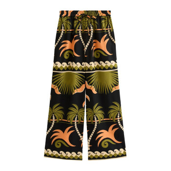 New Look SUN PRINT WIDE LEG Pantalon classique noir 38 undefined