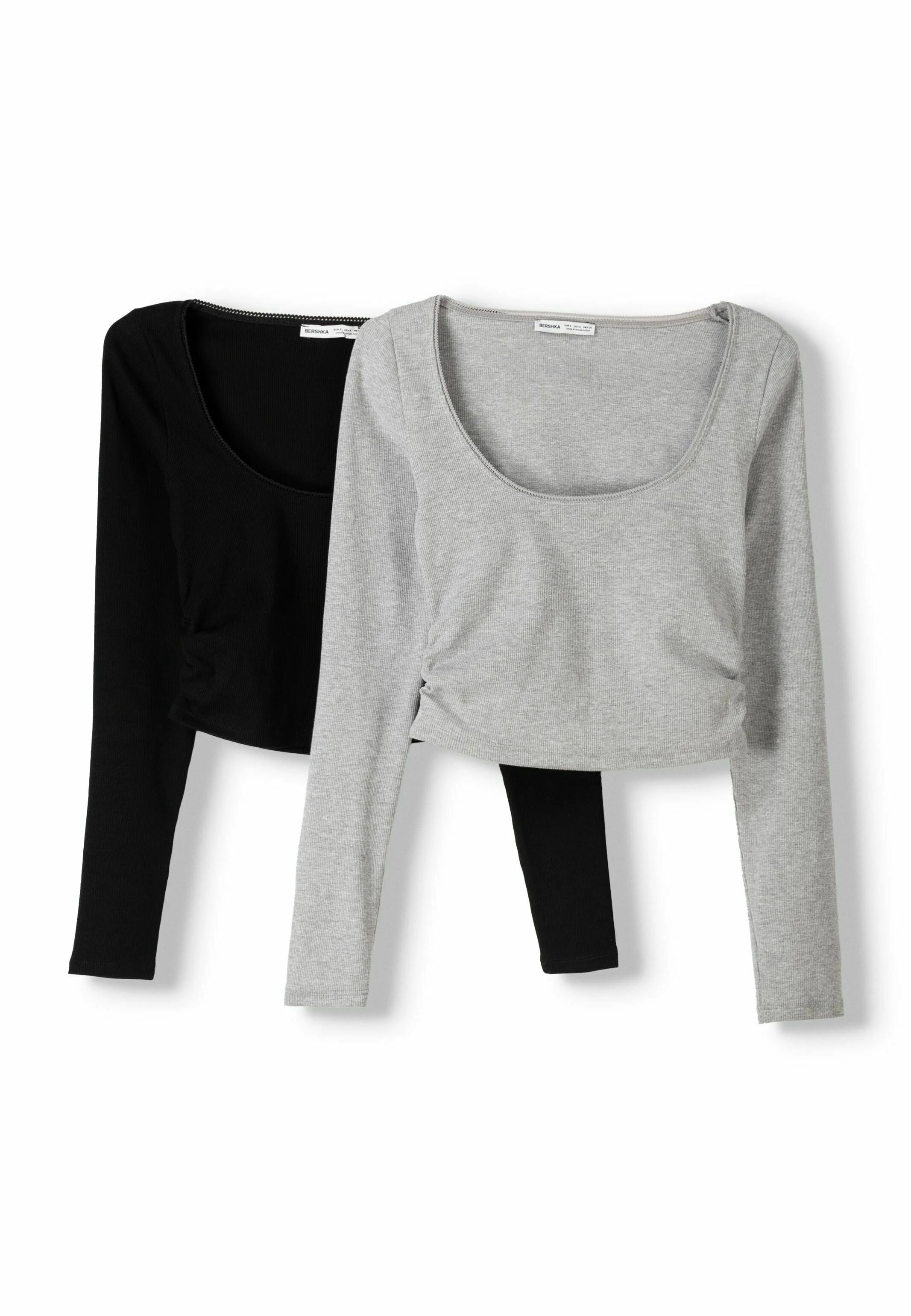 Bershka 2 PACK SCOOP NECK   Pullover noir M undefined