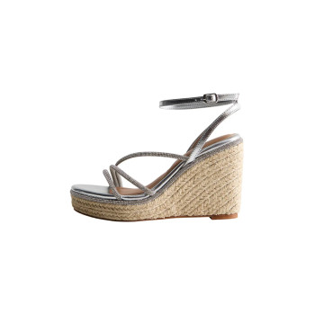 New Look Wide Fit WIDE FIT DIAMANTE EMBELLISHED Sandales compensées gris 36 undefined