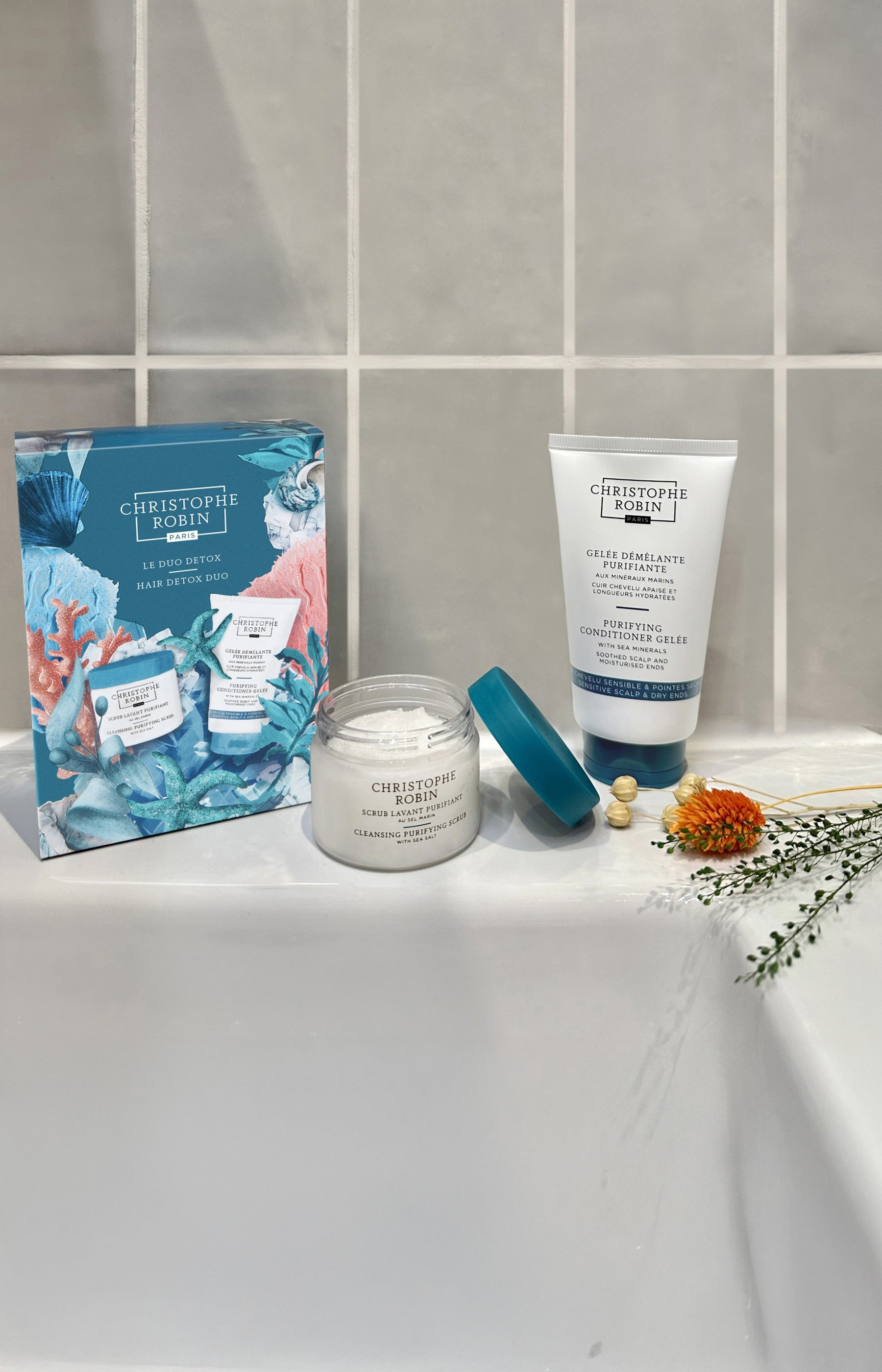 Christophe Robin Coffret duo détox - Scrub lavant & gelée démêlante - 2 produits   undefined undefined