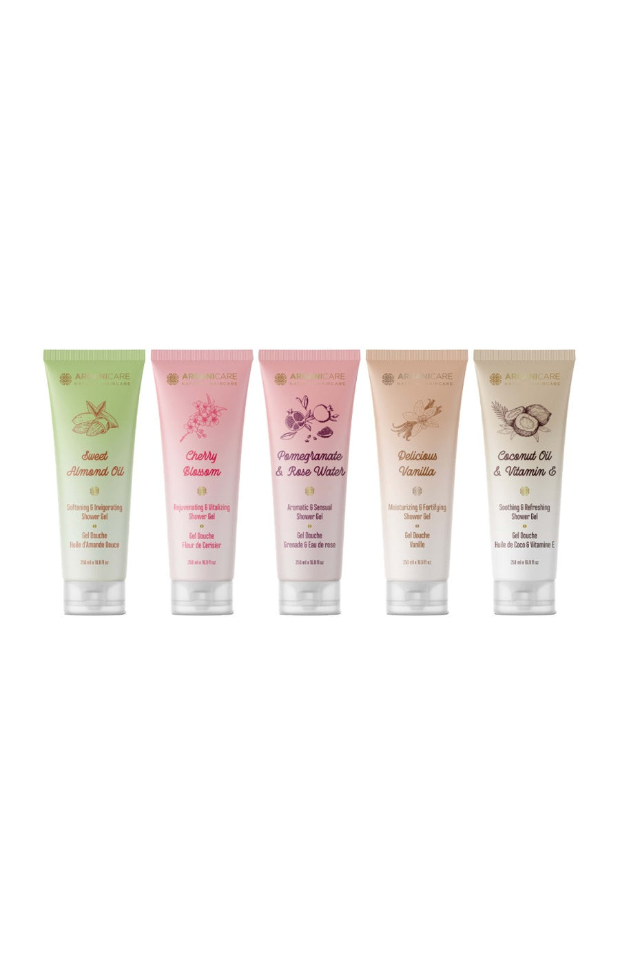 Arganicare Set de gels douche hydratants - 5 x 250 ml   undefined undefined