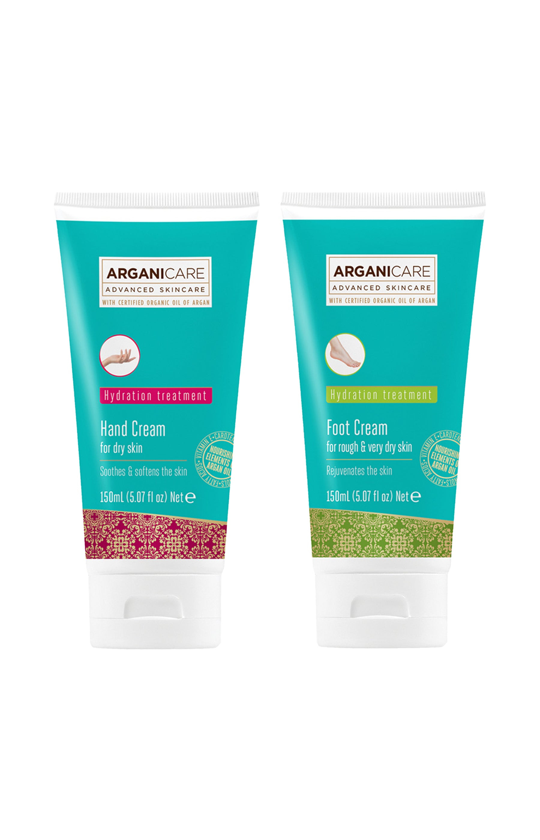 Arganicare Crèmes  hydratantes & nourrissantes - Huile d'argan - Mains & pieds - 2 x 150 ml   undefined undefined