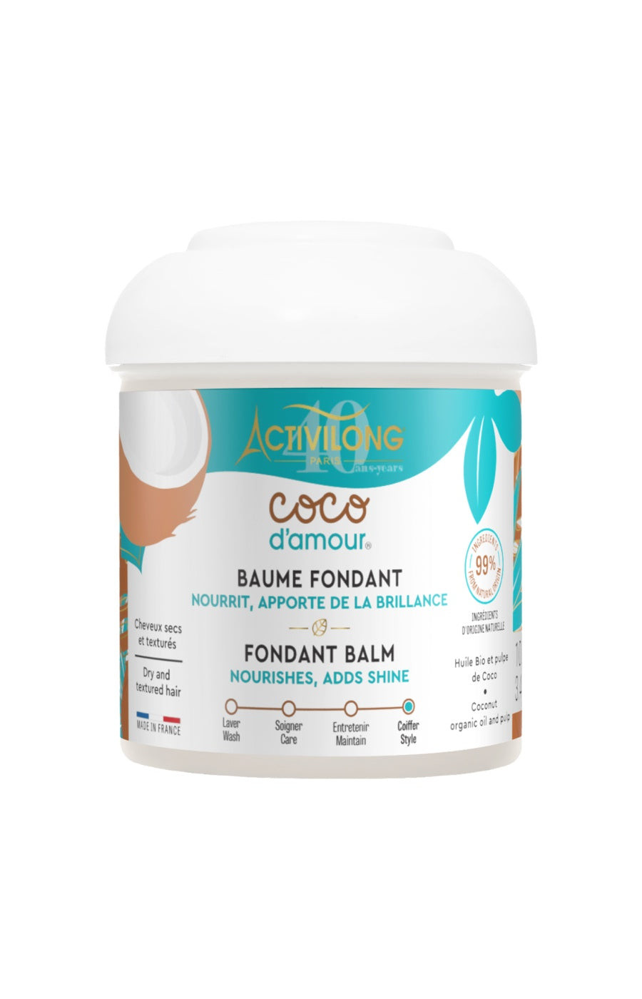 Activilong Baume fondant - Noix de coco - Cheveux secs & texturés - 100 ml   undefined undefined