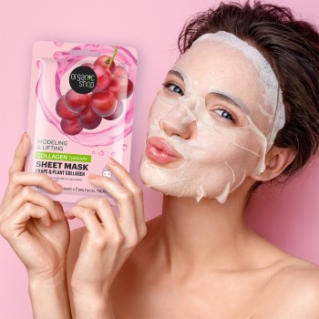 Masque en tissu tenseur & remodelant  - Raisin & collagène - 1 unité - 03 - 27423314