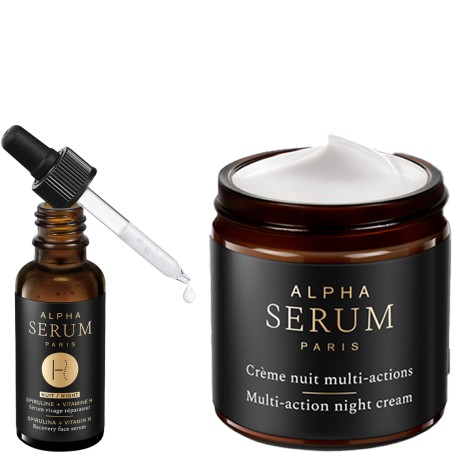 Sérum réparateur & crème nuit multi-actions - Acide hyaluronique & Spiruline - Nuit - Visage & yeux - 03 - 30125938