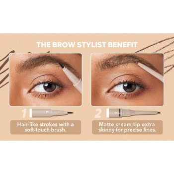 SHEGLAM Crayon À Sourcils 2-en-1 Brows On Demand - Chocolat, Stylo À Sourcils Liquide Étanche Anti-transpiration Et Anti-huile Naturel Remplit Et Dessine Les Sourcils À L'aide De Gel De Crème À Sourcils - 2395297