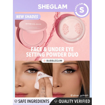 SHEGLAM Poudre Fixatrice Pour Le Visage & Sous Les Yeux Duo-bubblegum 2 En 1 Rose Poudre Fixatrice Anti-brillance Contrôle De L'huile Pore-less Imperméable Et Longue Tenue Poudre Pressée Pore-lbearr Noir Vendredi Rose Poudre - 19671194