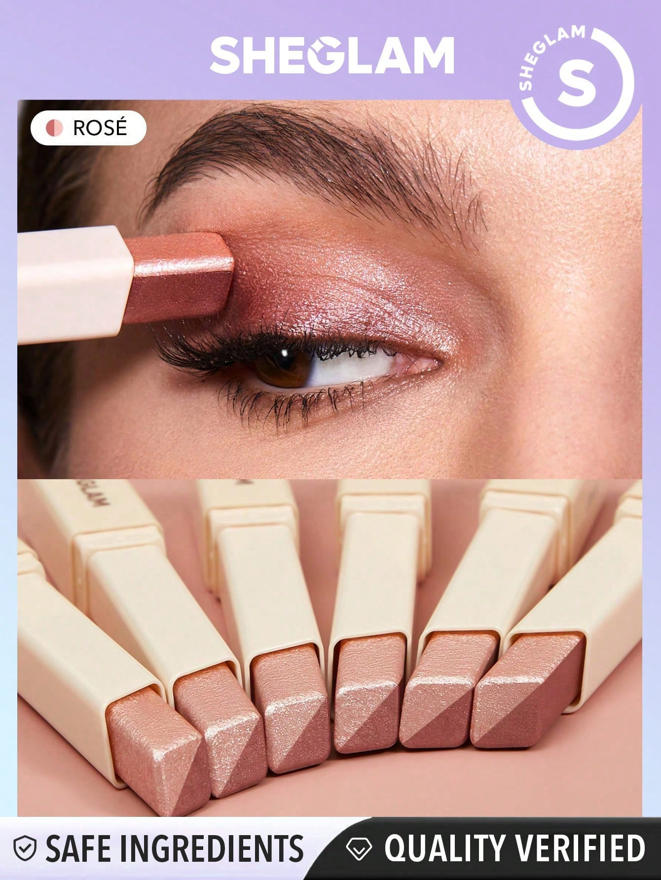 SHEGLAM INSTA-EYES Bâton d'ombre à paupières à deux tons - Rosé - 11929519