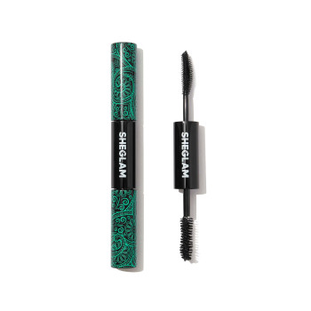 SHEGLAM Mascara Volume & Longueur Tout-en-un 2 En 1 Pinceau À Double Extrémité, Waterproof, Volumateur, Allongeant, Curling, Épaisseur De Cils, Allonge La Levée De Cils, Maquillage Des Yeux Durable - 1273706