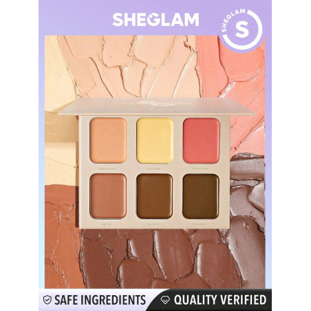 SHEGLAM Palette Contour Crème Française Stereo Face Six - French Girl De 6 Couleurs, Très Pigmentée, De Longue Durée, Multi-usage, Bronzant, Sculptant Et Illuminateur Facial Qui Ne Se Décolore Pas - 2344151