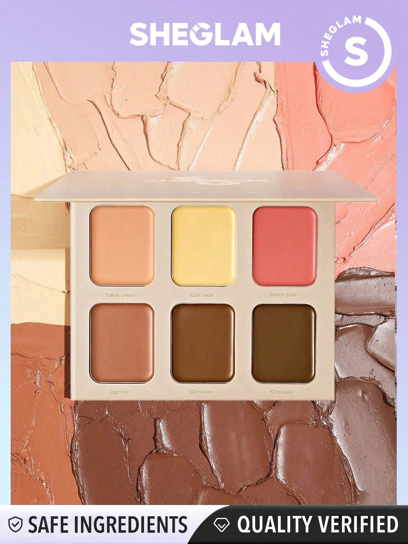 SHEGLAM Palette Contour Crème Française Stereo Face Six - French Girl De 6 Couleurs, Très Pigmentée, De Longue Durée, Multi-usage, Bronzant, Sculptant Et Illuminateur Facial Qui Ne Se Décolore Pas - 2344151