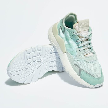 Adidas - Baskets en Cuir & Mesh Nite Jogger W vert d'eau - 04 -3214217