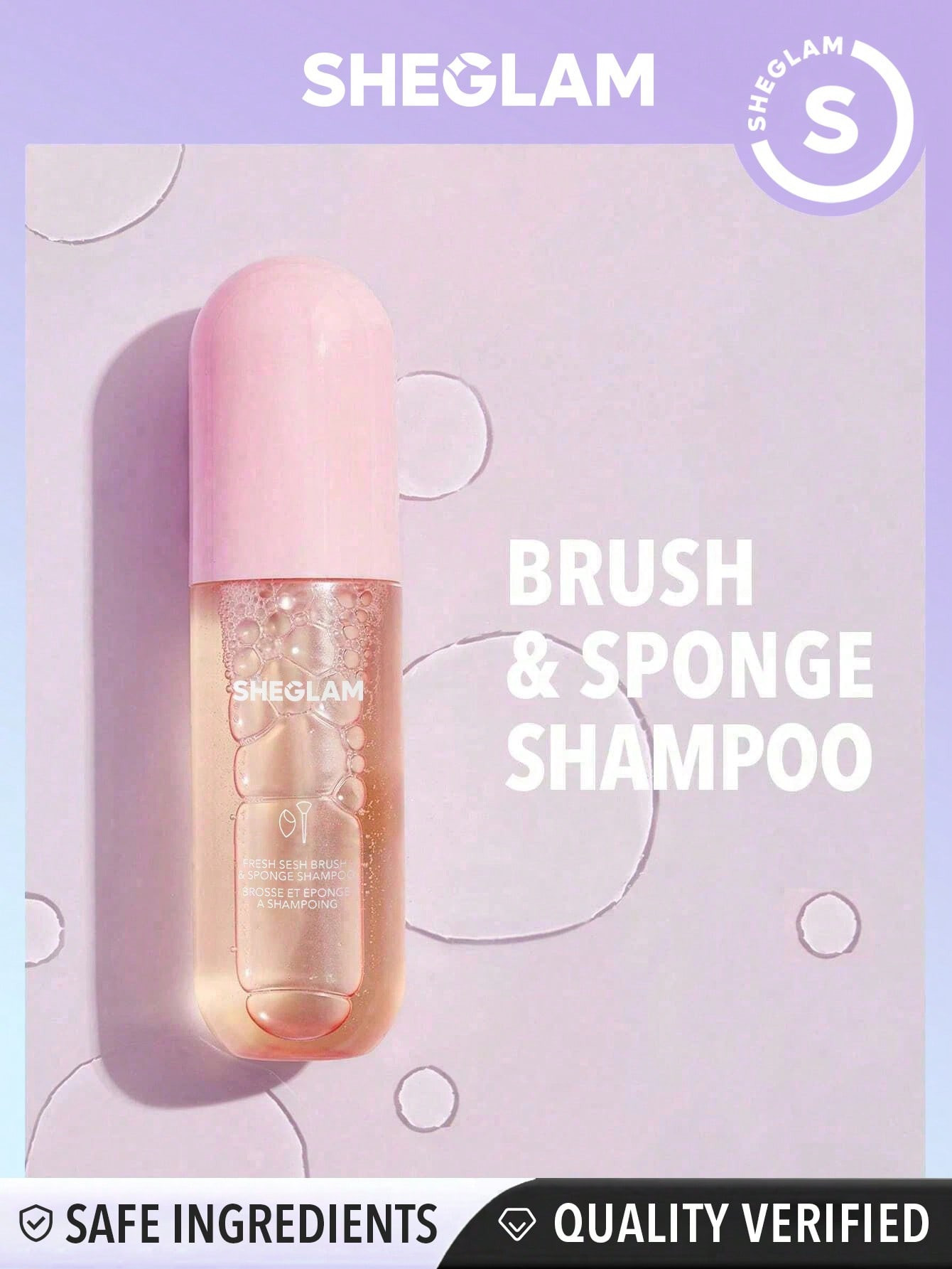 SHEGLAM Shampooing Pour Brosse Et Éponge Fresh Sesh - Nettoyant Rose Pour Pinceaux De Maquillage, Éponge À Poudre Et Houppe En Douceur Formule Douce Vendredi Noir - 2776873