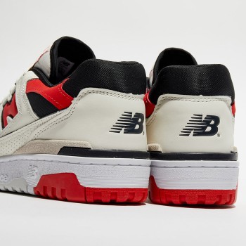 New Balance - Baskets en Cuir & Textile 550 écru/rouge - 04 -5008693