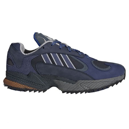 Adidas - Baskets en Velours de Cuir & Mesh Yung-1 bleu marine/gris - 04 -3498974