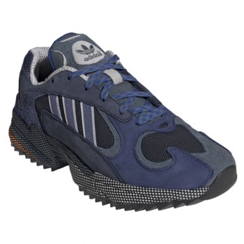 Adidas - Baskets en Velours de Cuir & Mesh Yung-1 bleu marine/gris - 04 -3498974