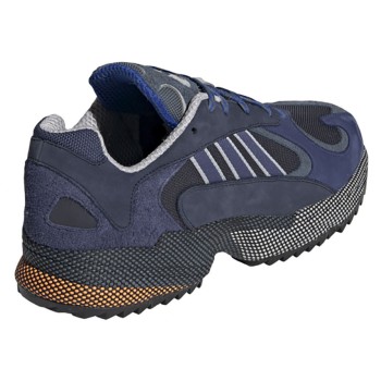 Adidas - Baskets en Velours de Cuir & Mesh Yung-1 bleu marine/gris - 04 -3498974