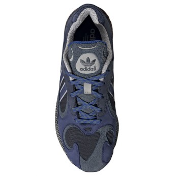 Adidas - Baskets en Velours de Cuir & Mesh Yung-1 bleu marine/gris - 04 -3498974