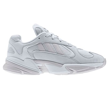 Adidas - Baskets en Velours de Cuir & Mesh Yung-1 blanches - 04 -3480299