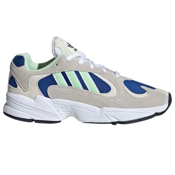 Adidas - Baskets en Velours de Cuir & Mesh Yung-1 beige/bleu/vert - 04 -3480296