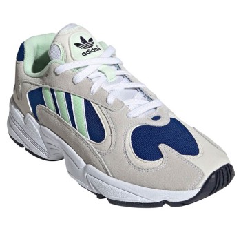 Adidas - Baskets en Velours de Cuir & Mesh Yung-1 beige/bleu/vert - 04 -3480296