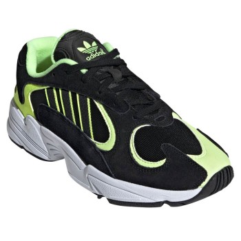 Adidas - Baskets en Velours de Cuir & Mesh Yung-1 noir/jaune - 04 -3480293