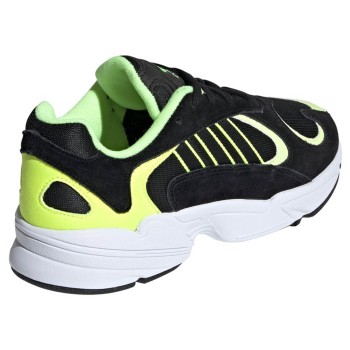 Adidas - Baskets en Velours de Cuir & Mesh Yung-1 noir/jaune - 04 -3480293