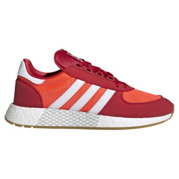 Adidas - Baskets en Velours de Cuir & Mesh Marathon Tech rouge/orange/blanc - 04 -3498938