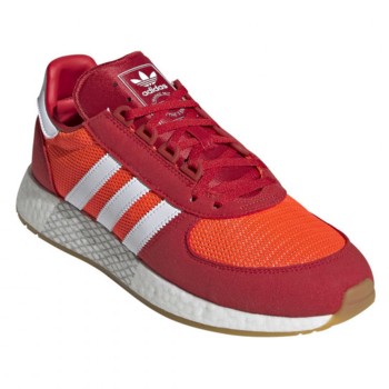 Adidas - Baskets en Velours de Cuir & Mesh Marathon Tech rouge/orange/blanc - 04 -3498938