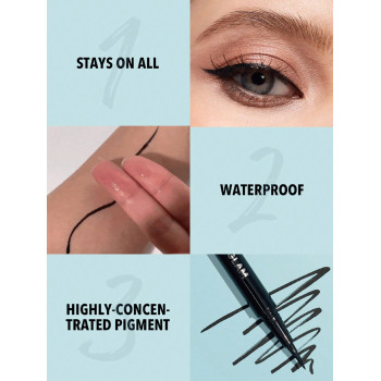 SHEGLAM Pro Precision Eyeliner Liquide Imperméable - Noir Crayon Eyeliner Mat Longue Tenue Haute Pigmentation Et Ultra-fin Sans Bavure Pour Le Maquillage Des Yeux - 803778