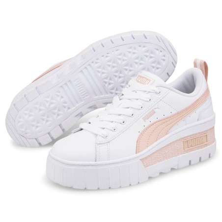 Puma - Baskets en Cuir Mayze blanc/rose - 04 -4849381