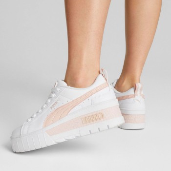 Puma - Baskets en Cuir Mayze blanc/rose - 04 -4849381