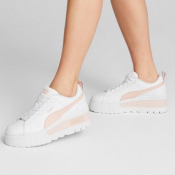 Puma - Baskets en Cuir Mayze blanc/rose - 04 -4849381