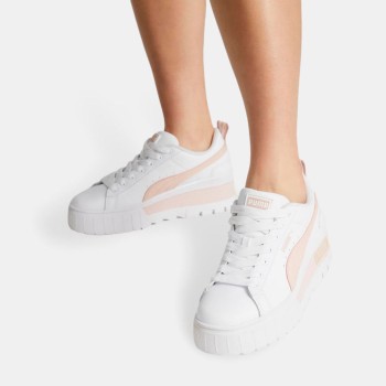 Puma - Baskets en Cuir Mayze blanc/rose - 04 -4849381