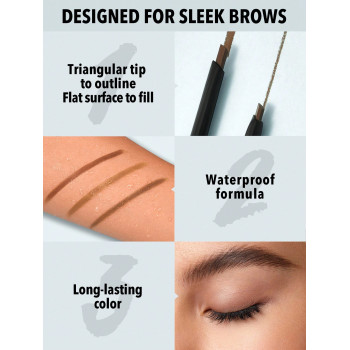 SHEGLAM Crayon À Sourcils Fin À Double Extrémité - Café Imperméable À L'eau Double-tête Eyebrow Pen Longue Durée Remplissage Anti-bavure Outline Triangle Head Eyebrow Makeup - 843076