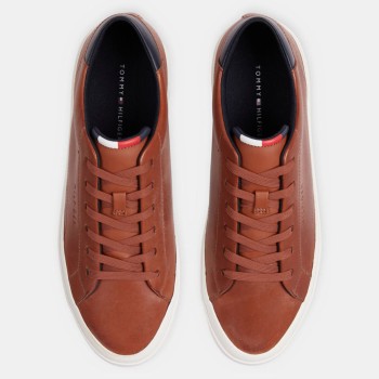 Tommy Hilfiger - Baskets en Cuir Vulc Prem cognac - 04 -4785751