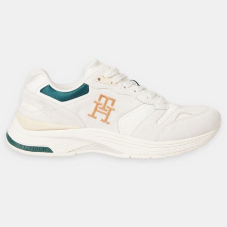 Tommy Hilfiger - Baskets running en Velours de Cuir Modern Prep écrues - 04 -4785727