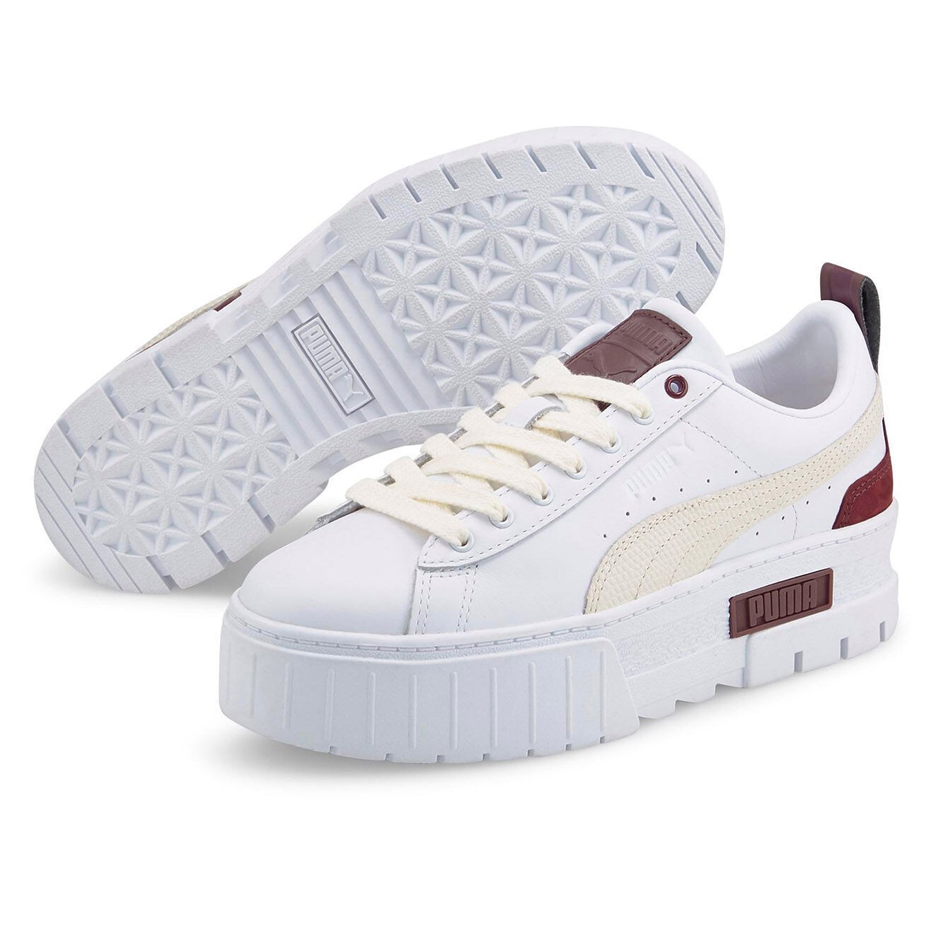 Puma - Baskets en Cuir Mayze Luxe blanc/bordeaux - 04 -4656188