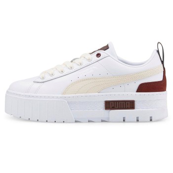 Puma - Baskets en Cuir Mayze Luxe blanc/bordeaux - 04 -4656188