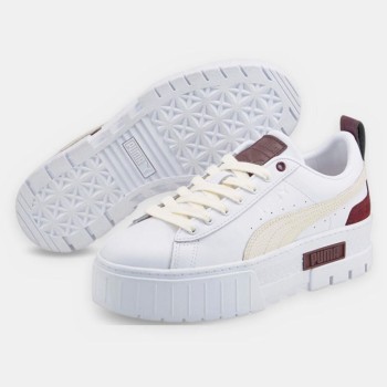 Puma - Baskets en Cuir Mayze Luxe blanc/bordeaux - 04 -4656188