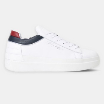 Tommy Hilfiger - Baskets en Cuir Feminine blanches - 04 -4785052