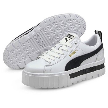 Puma - Baskets Mayze Leather blanc/noir - 04 -3951224