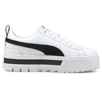 Puma - Baskets Mayze Leather blanc/noir - 04 -3951224