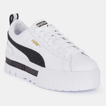 Puma - Baskets Mayze Leather blanc/noir - 04 -3951224