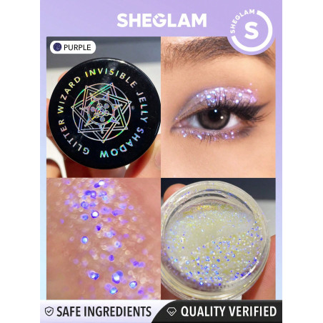 SHEGLAM Glitter Wizard Invisible Jelly Shadow Gel Scintillant Ombre À Paupières Magique, Brillance Sans Tache, Pas Graisseux, Facile À Porter, Ombre À Paupières Crème Douce Et Lisse - 2961003