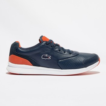 Lacoste - Baskets en Cuir Ltr.01 317 1 bleu marine/rouge - 04 -2476982