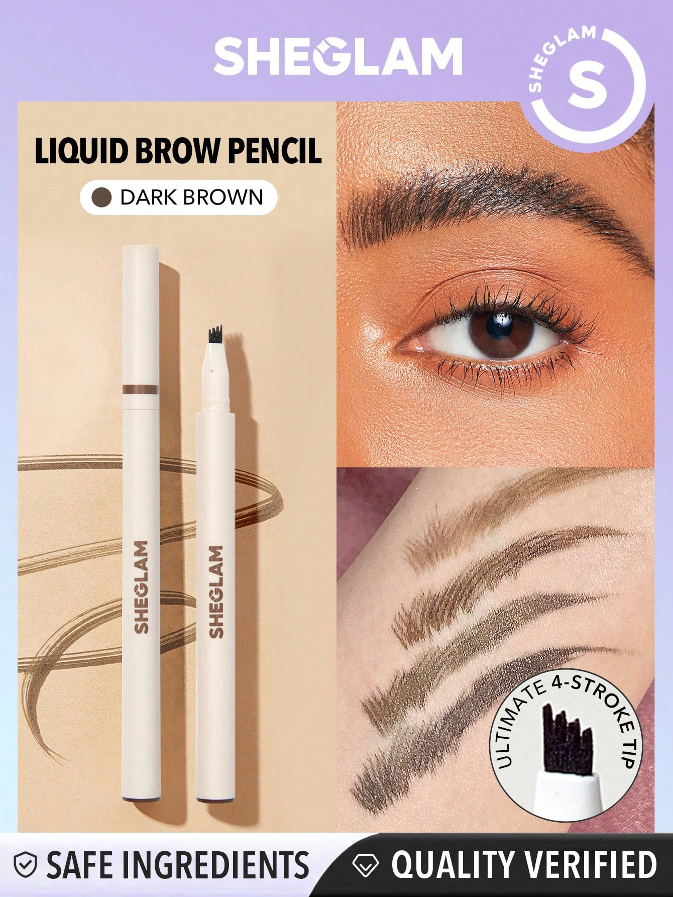 SHEGLAM Crayon À Sourcils Liquide Feather Better - Brun Foncé, Stylo À Sourcils Durable À L'épreuve Des Bavures Et À L'épreuve De L'eau Pour Des Sourcils Naturellement Plus Complets - 2641164