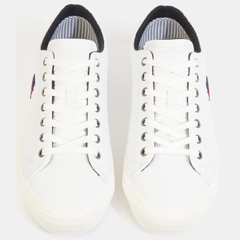 Tommy Hilfiger - Baskets en Cuir Vulc Street low blanches - 04 -4984648