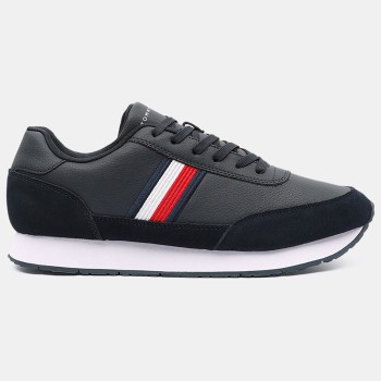 Tommy Hilfiger - Baskets running en Cuir Corporate bleu marine - 04 -4984498