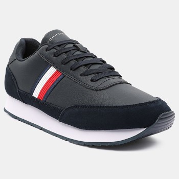 Tommy Hilfiger - Baskets running en Cuir Corporate bleu marine - 04 -4984498